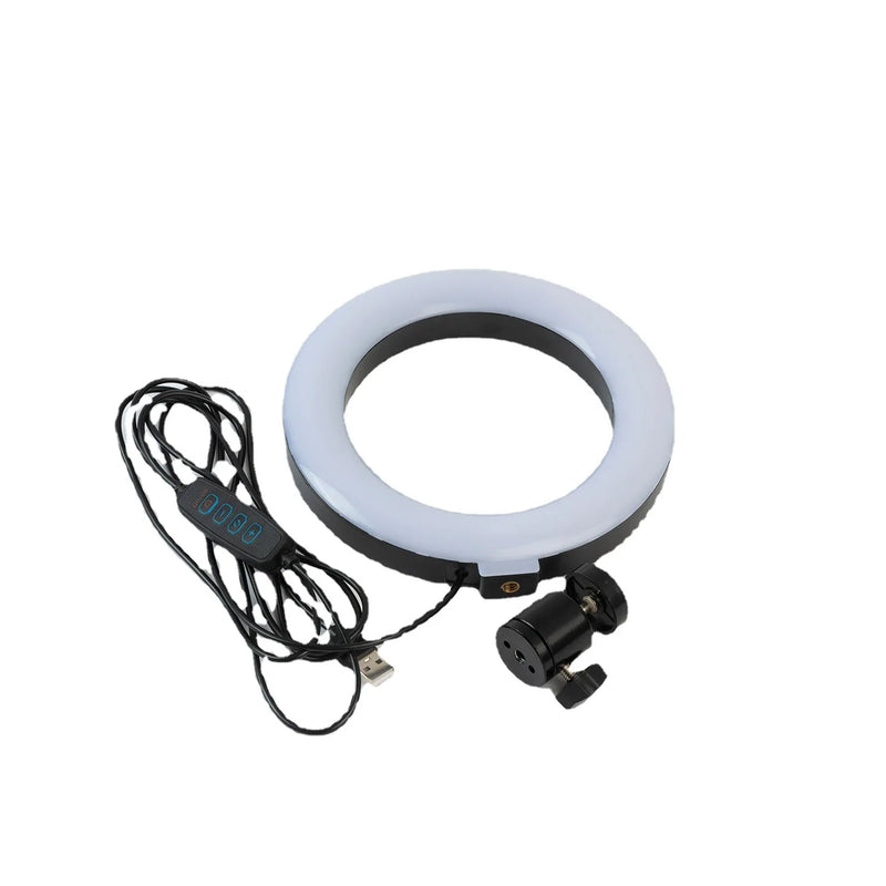 DAFUSHOP Iluminador de Mesa LED Ring Light Pequeno de 6 Polegadas com Tripé